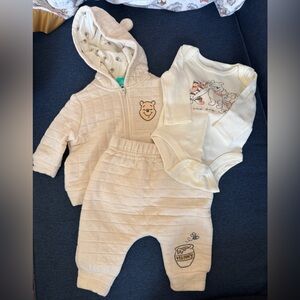 Disney Baby Cream Winnie the Pooh Quilted Outfit